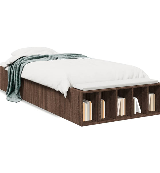 Bettgestell Braun Eichen-Optik 75x190 cm Holzwerkstoff