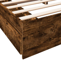 Bettgestell mit Schubladen Räuchereiche 200x200cm Holzwerkstoff