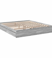 Bettgestell mit Schubladen Grau Sonoma 200x200cm Holzwerkstoff