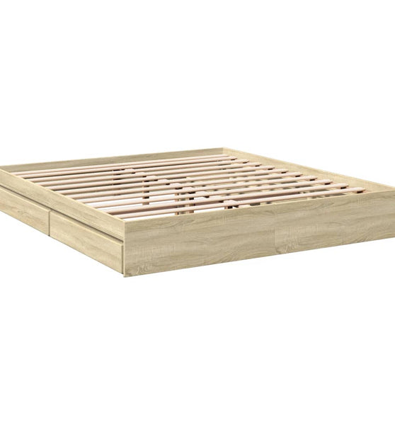 Bettgestell mit Schubladen Sonoma-Eiche 180x200cm Holzwerkstoff