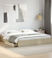 Bettgestell mit Schubladen Sonoma-Eiche 180x200cm Holzwerkstoff