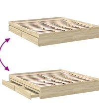 Bettgestell mit Schubladen Sonoma-Eiche 180x200cm Holzwerkstoff