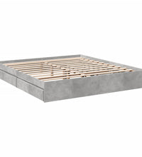 Bettgestell mit Schubladen Betongrau 180x200 cm Holzwerkstoff