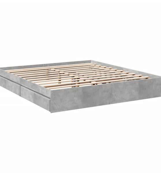 Bettgestell mit Schubladen Betongrau 180x200 cm Holzwerkstoff