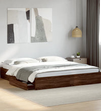 Bettgestell mit Schubladen Braun Eichen-Optik 180x200 cm