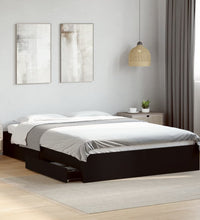 Bettgestell mit Schubladen Schwarz 160x200 cm Holzwerkstoff