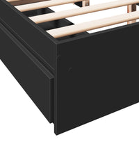 Bettgestell mit Schubladen Schwarz 160x200 cm Holzwerkstoff