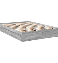 Bettgestell mit Schubladen Grau Sonoma 160x200 cm Holzwerkstoff