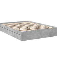 Bettgestell mit Schubladen Betongrau 150x200 cm Holzwerkstoff