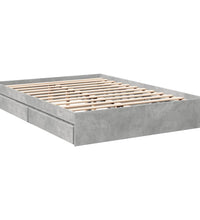 Bettgestell mit Schubladen Betongrau 150x200 cm Holzwerkstoff