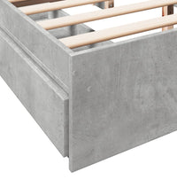 Bettgestell mit Schubladen Betongrau 150x200 cm Holzwerkstoff