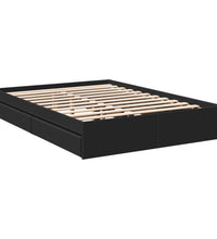 Bettgestell mit Schubladen Schwarz 140x200 cm Holzwerkstoff