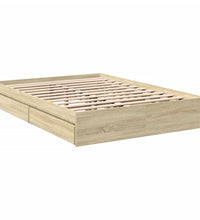 Bettgestell mit Schubladen Sonoma-Eiche 140x200cm Holzwerkstoff