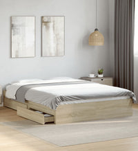 Bettgestell mit Schubladen Sonoma-Eiche 140x200cm Holzwerkstoff