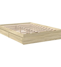 Bettgestell mit Schubladen Sonoma-Eiche 140x200cm Holzwerkstoff