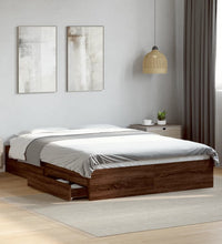 Bettgestell mit Schubladen Braun Eichen-Optik 140x200 cm