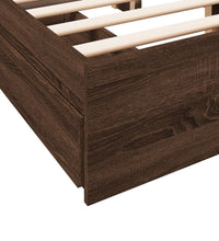 Bettgestell mit Schubladen Braun Eichen-Optik 140x200 cm
