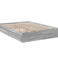Bettgestell mit Schubladen Grau Sonoma 120x200 cm Holzwerkstoff