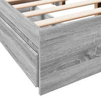 Bettgestell mit Schubladen Grau Sonoma 120x200 cm Holzwerkstoff