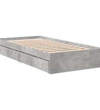 Bettgestell mit Schubladen Betongrau 100x200 cm Holzwerkstoff