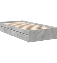 Bettgestell mit Schubladen Betongrau 100x200 cm Holzwerkstoff