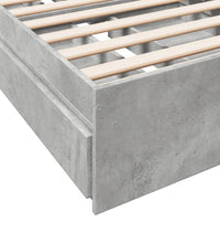 Bettgestell mit Schubladen Betongrau 100x200 cm Holzwerkstoff