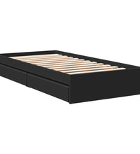 Bettgestell mit Schubladen Schwarz 90x200 cm Holzwerkstoff