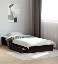 Bettgestell mit Schubladen Schwarz 90x200 cm Holzwerkstoff