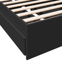 Bettgestell mit Schubladen Schwarz 90x200 cm Holzwerkstoff