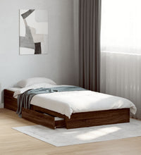 Bettgestell mit Schubladen Braun Eichen-Optik 90x200 cm