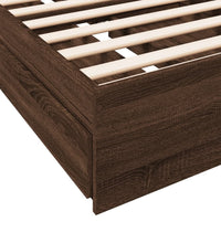 Bettgestell mit Schubladen Braun Eichen-Optik 90x200 cm