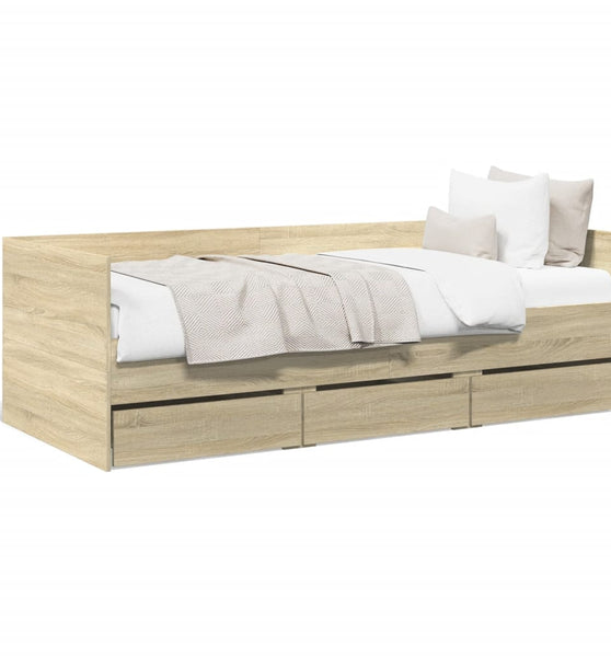 Tagesbett mit Schubladen Sonoma-Eiche 100x200 cm Holzwerkstoff