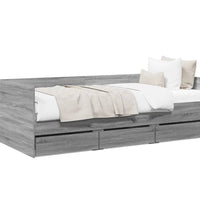 Tagesbett mit Schubladen ohne Matratze Grau Sonoma 90x200 cm