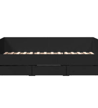 Tagesbett mit Schubladen ohne Matratze Schwarz 90x190 cm