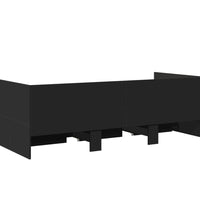 Tagesbett mit Schubladen ohne Matratze Schwarz 90x190 cm