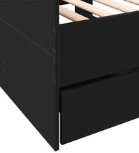 Tagesbett mit Schubladen ohne Matratze Schwarz 90x190 cm