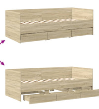 Tagesbett mit Schubladen ohne Matratze Sonoma-Eiche 90x190 cm
