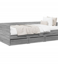 Tagesbett mit Schubladen ohne Matratze Grau Sonoma 90x190 cm