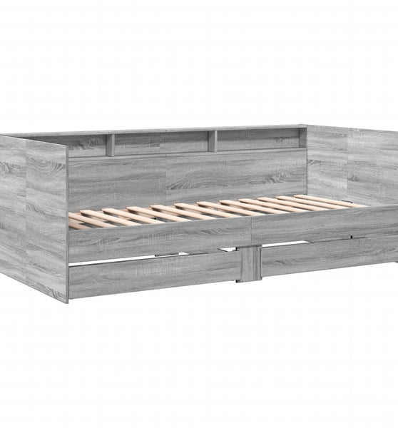 Tagesbett mit Schubladen Grau Sonoma 100x200 cm Holzwerkstoff