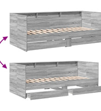 Tagesbett mit Schubladen Grau Sonoma 90x200 cm Holzwerkstoff