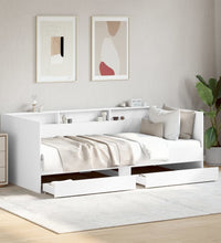Tagesbett mit Schubladen Weiß 90x190 cm Holzwerkstoff