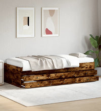 Tagesbett mit Schubladen Räuchereiche 100x200 cm Holzwerkstoff