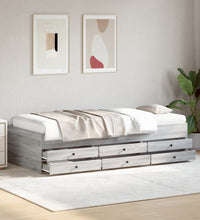 Tagesbett mit Schubladen ohne Matratze Grau Sonoma 100x200 cm