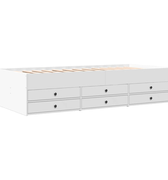 Tagesbett mit Schubladen ohne Matratze Weiß 90x200 cm