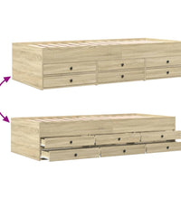 Tagesbett mit Schubladen ohne Matratze Sonoma-Eiche 90x200 cm