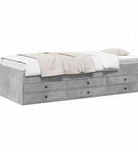 Tagesbett mit Schubladen ohne Matratze Betongrau 90x200 cm