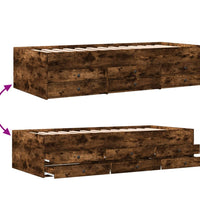 Tagesbett mit Schubladen ohne Matratze Räuchereiche 90x200 cm