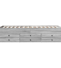 Tagesbett mit Schubladen ohne Matratze Grau Sonoma 90x200 cm