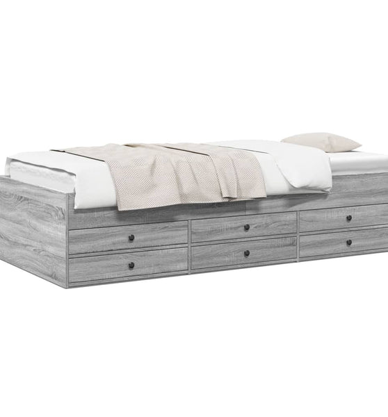 Tagesbett mit Schubladen ohne Matratze Grau Sonoma 90x200 cm