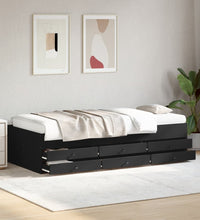Tagesbett mit Schubladen ohne Matratze Schwarz 90x190 cm